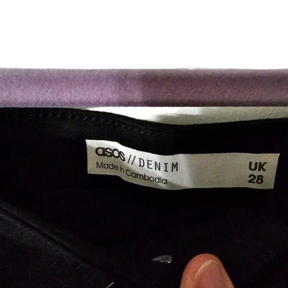 Asos Denim Black High Rise Khakis NWT - Picture 4 of 8
